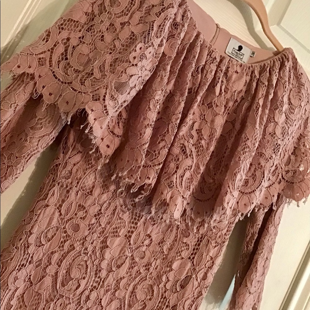 •Pink Maxi Lace Dainty Jewells Dress•
